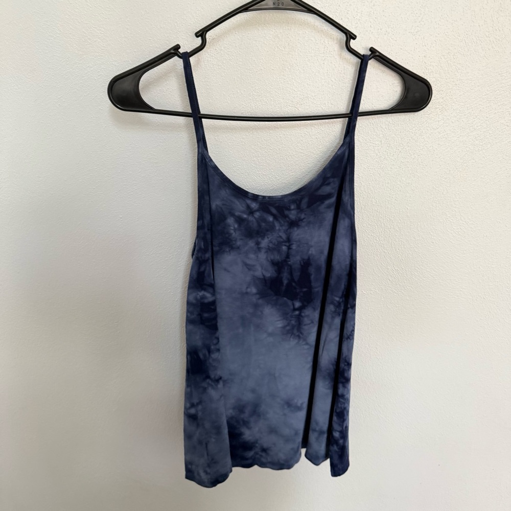 American Eagle Outfitters Soft & Sexy Navy Tie-Dye Lace Up Camisole - Picture 5 of 8